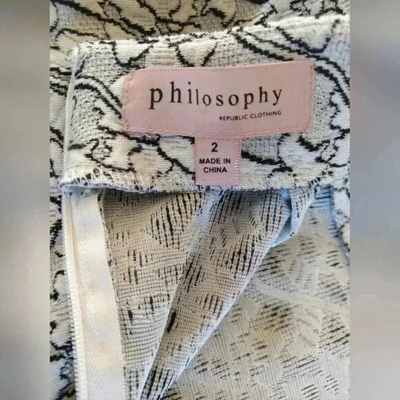 Philosophy Republic White and Black Knit Pencil Skirt, Size 2 - Picture 1 of 7